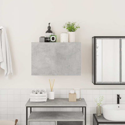 Kylpyhuoneen seinäkaappi betoninharmaa 60x25x40 cm tekninen puu