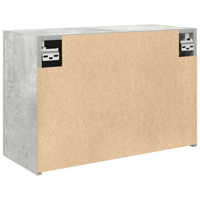 Kylpyhuoneen seinäkaappi betoninharmaa 60x25x40 cm tekninen puu