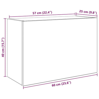 Kylpyhuoneen seinäkaappi betoninharmaa 60x25x40 cm tekninen puu