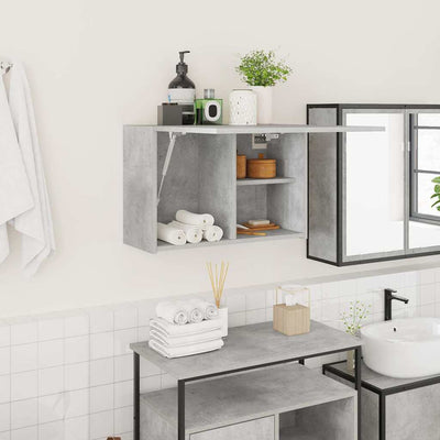Betoninharmaa kylpyhuoneen seinäkaappi Vasalina 60x25x40cm (puinen)