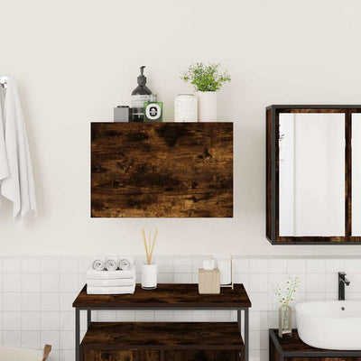 Kylpyhuoneen seinäkaappi savutammi 60x25x40 cm tekninen puu