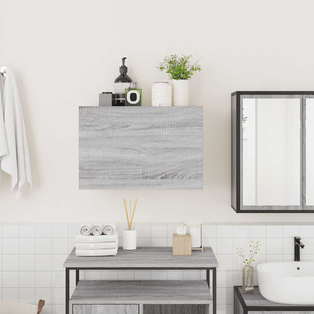 Harmaa sonoma kylpyhuoneen seinäkaappi Vasalina 60x25x40cm (puinen)