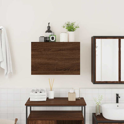 Kylpyhuoneen seinäkaappi ruskea tammi 60x25x40 cm tekninen puu