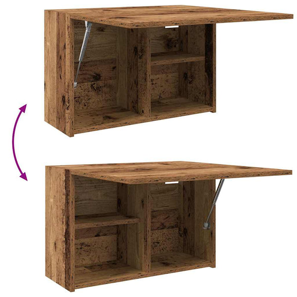Kylpyhuoneen seinäkaappi vanha puu 60x25x40 cm tekninen puu