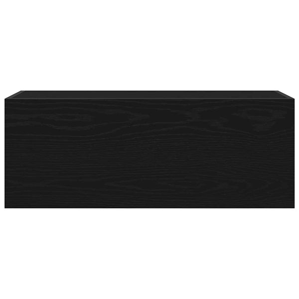 Kylpyhuoneen seinäkaappi musta 80x25x30 cm tekninen puu