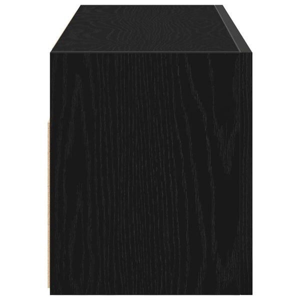 Kylpyhuoneen seinäkaappi musta 80x25x30 cm tekninen puu