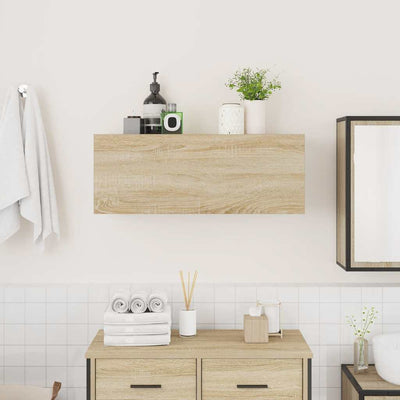 Kylpyhuoneen seinäkaappi Sonoma-tammi 80x25x30 cm tekninen puu