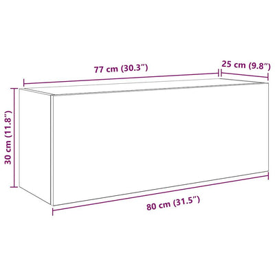 Kylpyhuoneen seinäkaappi Sonoma-tammi 80x25x30 cm tekninen puu
