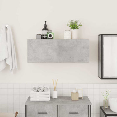 Betoninharmaa kylpyhuoneen seinäkaappi Vasalina 80x25x30cm (puinen)