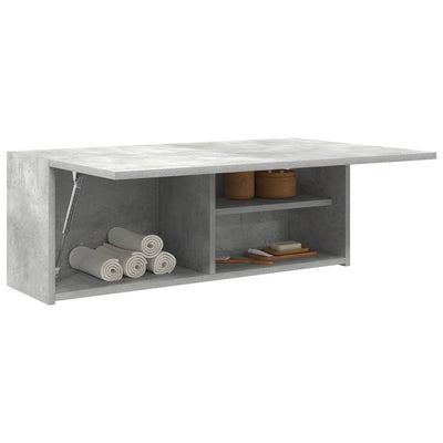 Kylpyhuoneen seinäkaappi betoninharmaa 80x25x30 cm tekninen puu