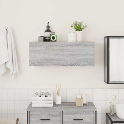 Kylpyhuoneen seinäkaappi harmaa Sonoma 80x25x30 cm tekninen puu