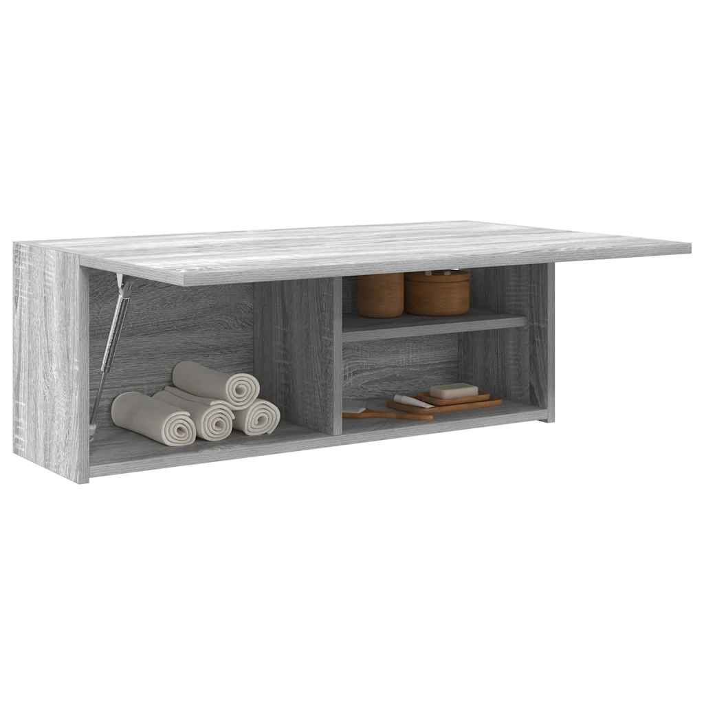 Harmaa kylpyhuoneen seinäkaappi Vasalina 80x25x30cm (puinen)