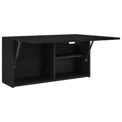 Kylpyhuoneen seinäkaappi musta 80x25x40 cm tekninen puu