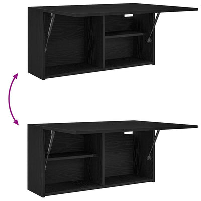 Musta kylpyhuoneen seinäkaappi Vasalina 80x25x40cm (puinen)