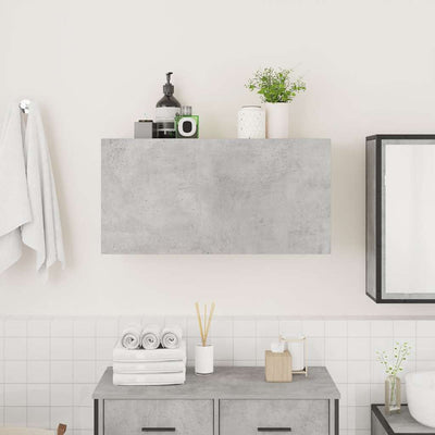 Kylpyhuoneen seinäkaappi betoninharmaa 80x25x40 cm tekninen puu
