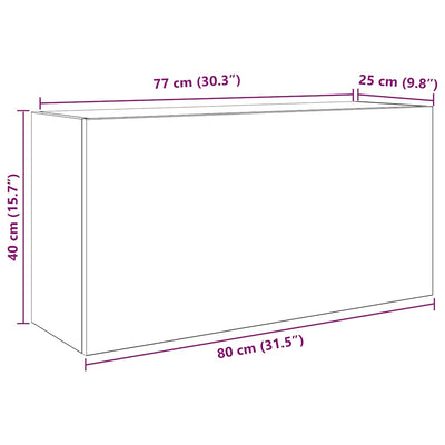 Kylpyhuoneen seinäkaappi betoninharmaa 80x25x40 cm tekninen puu