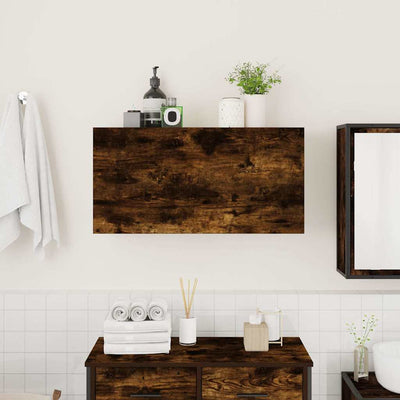 Kylpyhuoneen seinäkaappi savutammi 80x25x40 cm tekninen puu