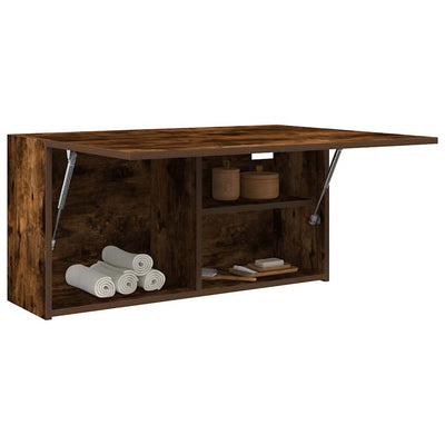 Kylpyhuoneen seinäkaappi savutammi 80x25x40 cm tekninen puu