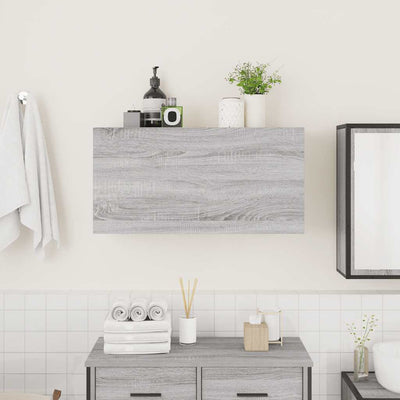 Kylpyhuoneen seinäkaappi harmaa Sonoma 80x25x40 cm tekninen puu