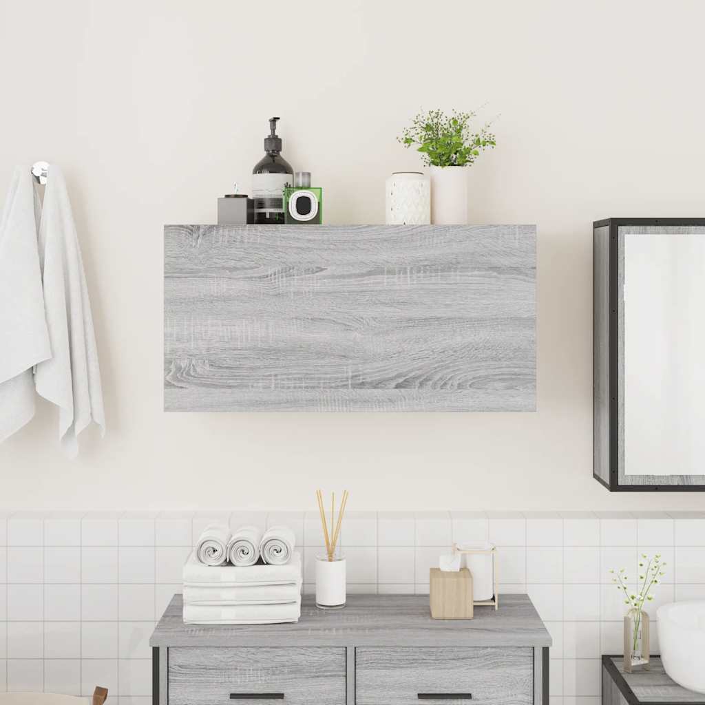 Harmaa sonoma kylpyhuoneen seinäkaappi Vasalina 80x25x40cm (puinen)