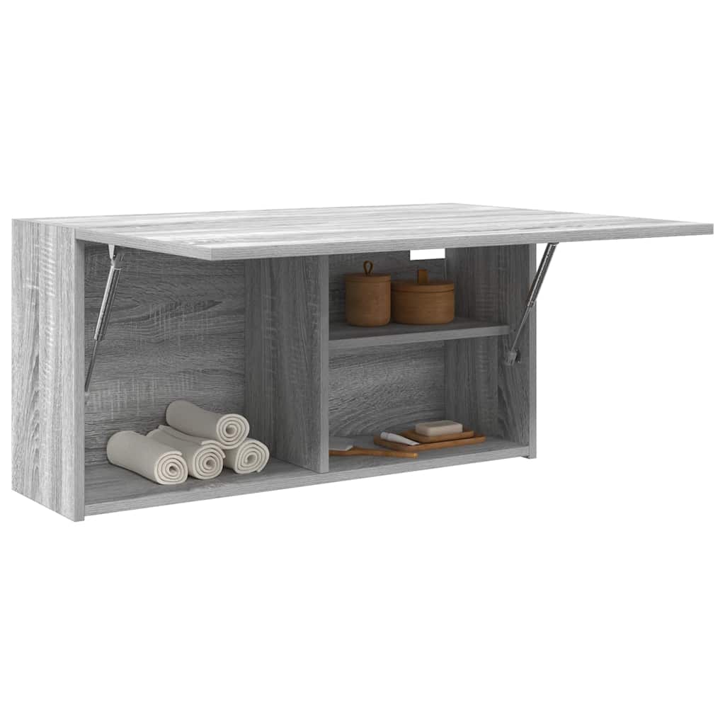 Harmaa sonoma kylpyhuoneen seinäkaappi Vasalina 80x25x40cm (puinen)