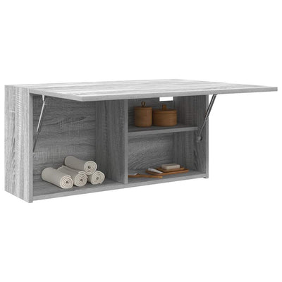 Kylpyhuoneen seinäkaappi harmaa Sonoma 80x25x40 cm tekninen puu