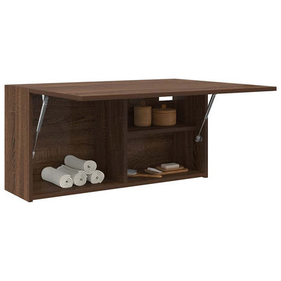 Kylpyhuoneen seinäkaappi ruskea tammi 80x25x40 cm tekninen puu
