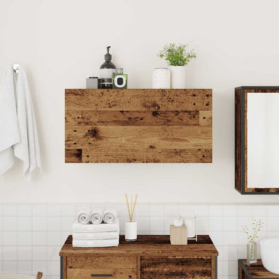 Kylpyhuoneen seinäkaappi vanha puu 80x25x40 cm tekninen puu