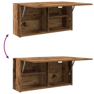 Kylpyhuoneen seinäkaappi vanha puu 80x25x40 cm tekninen puu