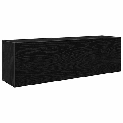 Kylpyhuoneen seinäkaappi musta 100x25x30 cm suunniteltu puu