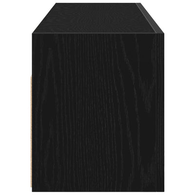 Kylpyhuoneen seinäkaappi musta 100x25x30 cm suunniteltu puu