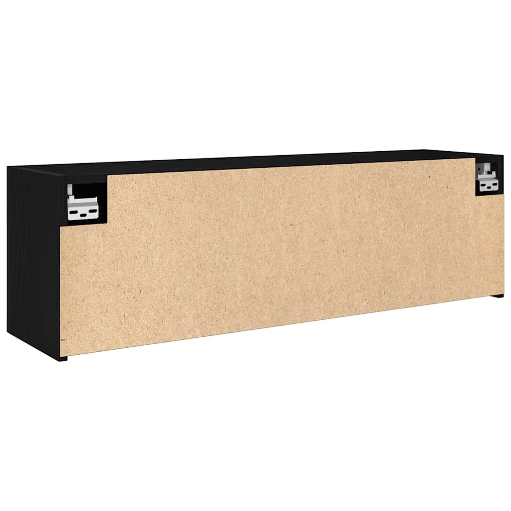 Musta kylpyhuoneen seinäkaappi Vasalina 100x25x30cm (suunniteltu puu)