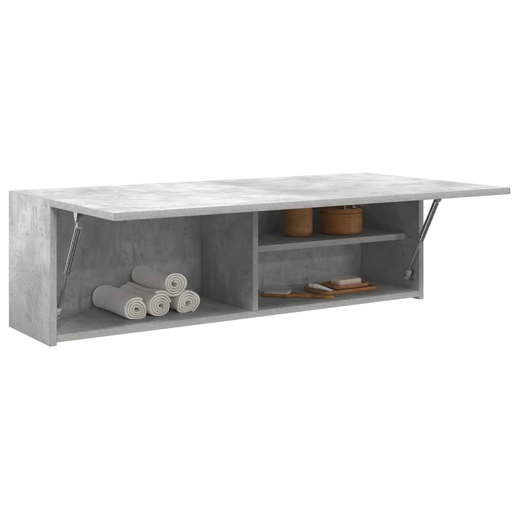 Betoninharmaa kylpyhuoneen seinäkaappi Vasalina 100x25x30cm (puinen)