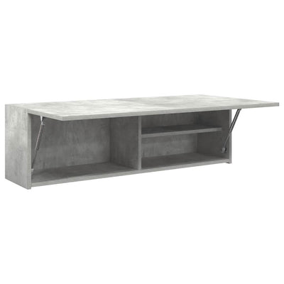 Kylpyhuoneen seinäkaappi betoninharmaa 100x25x30cm tekninen puu