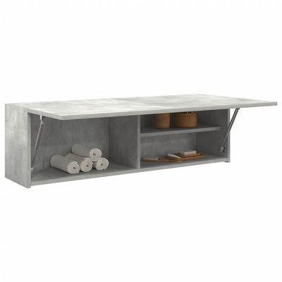 Kylpyhuoneen seinäkaappi betoninharmaa 100x25x30cm tekninen puu