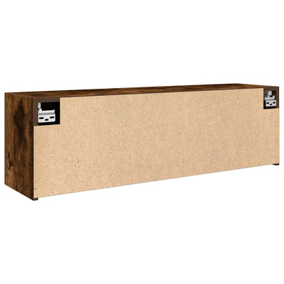 Kylpyhuoneen seinäkaappi savutammi 100x25x30 cm tekninen puu