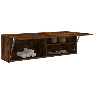 Kylpyhuoneen seinäkaappi savutammi 100x25x30 cm tekninen puu