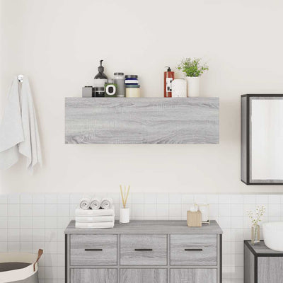 Kylpyhuoneen seinäkaappi harmaa Sonoma 100x25x30cm tekninen puu