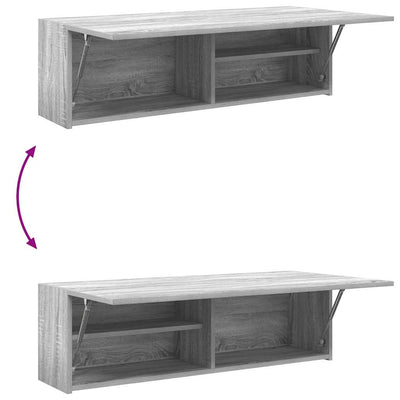 Kylpyhuoneen seinäkaappi harmaa Sonoma 100x25x30cm tekninen puu