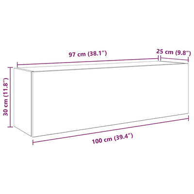 Kylpyhuoneen seinäkaappi harmaa Sonoma 100x25x30cm tekninen puu