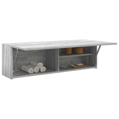 Kylpyhuoneen seinäkaappi harmaa Sonoma 100x25x30cm tekninen puu