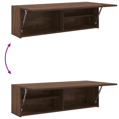 Kylpyhuoneen seinäkaappi ruskea tammi 100x25x30 cm tekninen puu