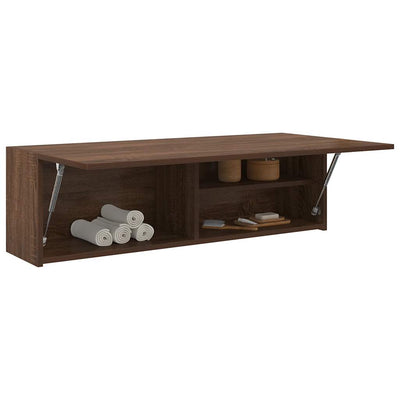 Kylpyhuoneen seinäkaappi ruskea tammi 100x25x30 cm tekninen puu