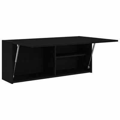 Kylpyhuoneen seinäkaappi musta 100x25x40 cm tekninen puu