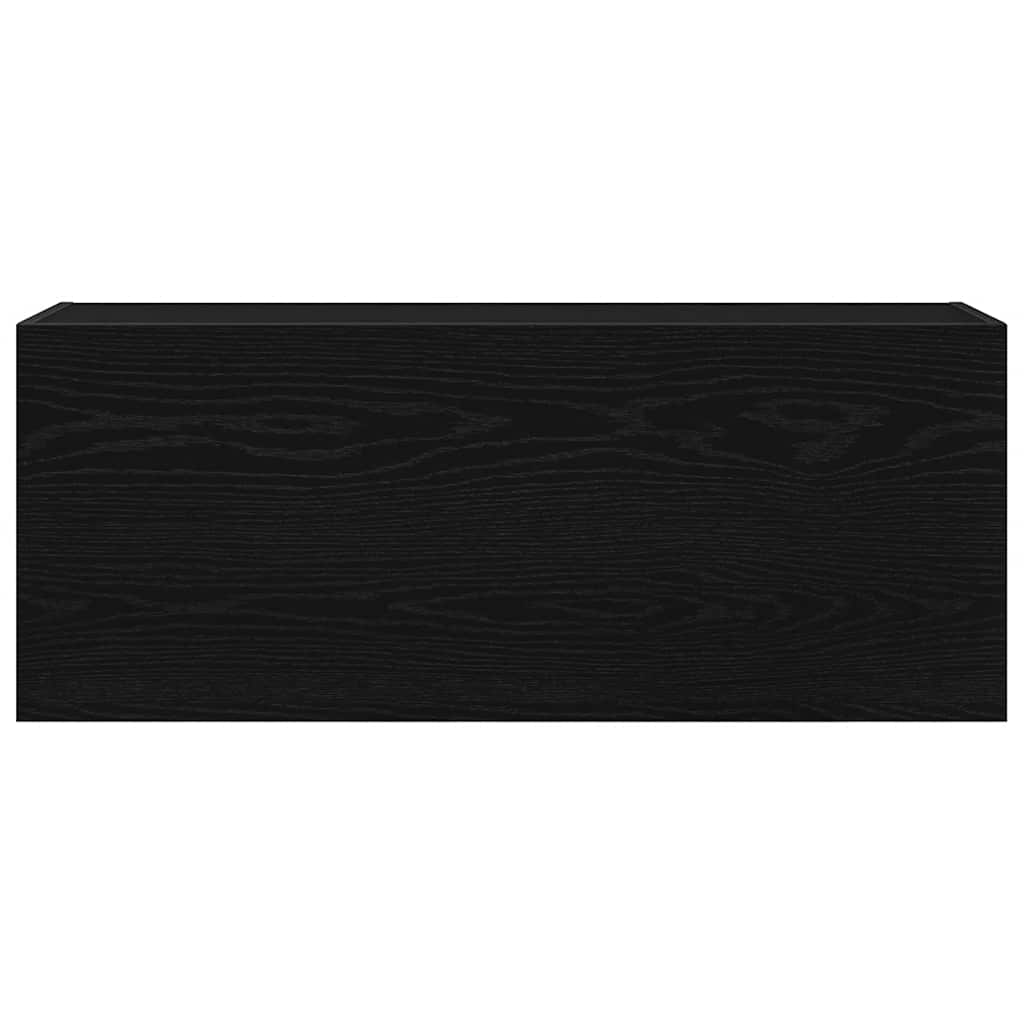 Musta kylpyhuoneen seinäkaappi Vasalina 100x25x40cm (puinen)