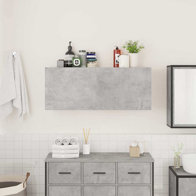 Kylpyhuoneen seinäkaappi betoninharmaa 100x25x40cm tekninen puu