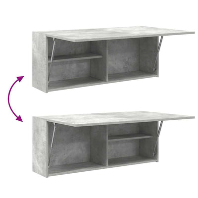 Betoninharmaa kylpyhuoneen seinäkaappi Vasalina 100x25x40cm (puinen)