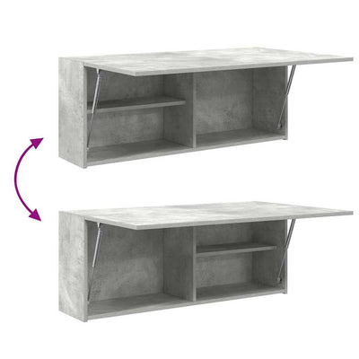 Kylpyhuoneen seinäkaappi betoninharmaa 100x25x40cm tekninen puu