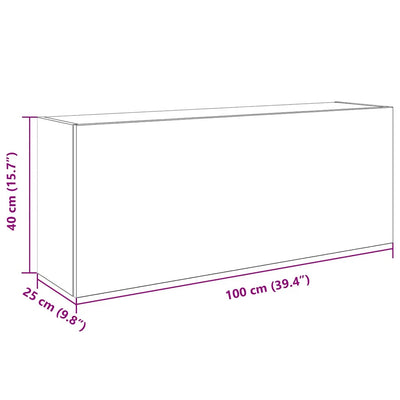 Kylpyhuoneen seinäkaappi betoninharmaa 100x25x40cm tekninen puu