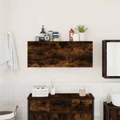 Kylpyhuoneen seinäkaappi savutammi 100x25x40 cm tekninen puu